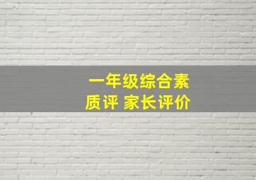 一年级综合素质评 家长评价